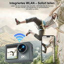 NL | 5K Action Camera 30MP mit WiFi / Wasserdicht bis 30 m mit Touchscreen / 170° Weitwinkel / 2.4G Fernbedienung & Zubehör-Kit