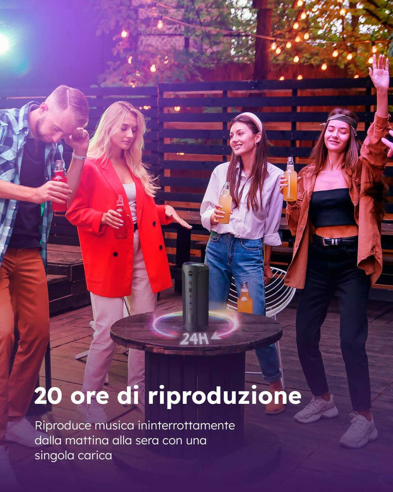 IKT Cassa Bluetooth Portatile 40W, Altoparlante Bluetooth con Doppio Bassi, Impermeabile IPX7, Luci RGB, 24h Autonomia, TWS/AUX/TF, Speaker Bluetooth per Feste/Outdoor/Viaggi IKT Cassa Bluetooth Portatile 40W, Altoparlante Bluetooth con Doppio Bassi, Impermeabile IPX7, Luci RGB, 24h Autonomia, TWS/AUX/TF, Speaker Bluetooth per Feste/Outdoor/Viaggi